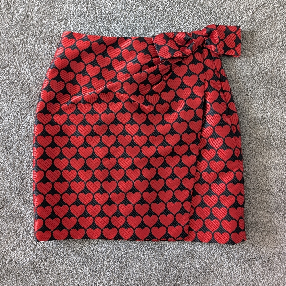 J. Crew Black and Red Heart Skirt - Picture 3 of 8